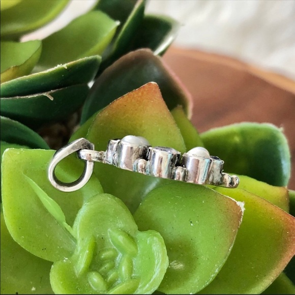 Vintage Pearl & Amethyst Sterling Silver Pendant - Picture 6 of 8